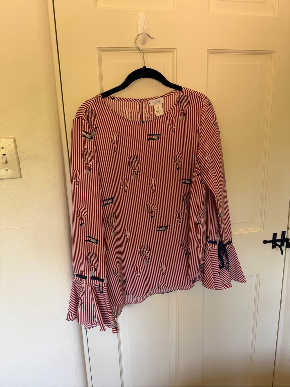 van Laack 100% Silk Hot Air Balloon Print Blouse Size 40